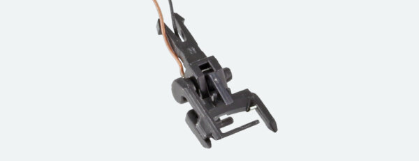 ESU 41001 - H0 - Stromführende Kupplung 2-polig für NEM-Kupplungsschacht. 2 Stück Packung. Spurweite H0.