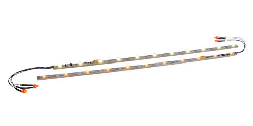 ESU 50708 - Innenbeleuchtungs-Set mit Decoder + Schlusslicht, 255mm, teilbar, PowerPack Option, 11 LED, warm white, Spurweite: N, TT, H0