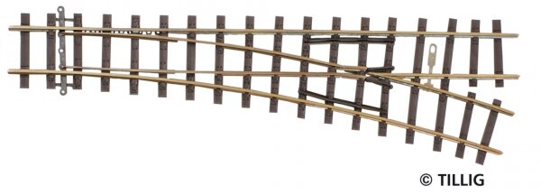 Tillig 85631 - H0m - Weiche rechts, Länge 155 mm