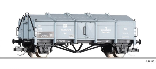 Tillig 502701 - TT - Klappdeckelwagen Km  "VEB Eisenwerke West", DR, Ep. III